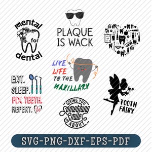 Dental svg Bundle, Dentist svg Cut Files, Perfect for Cutting Machines, Ideal for Dentists, Clinics, and Dental Enthusiasts, Vector Clipart