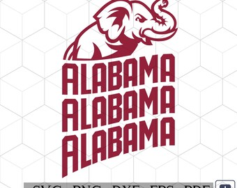 Alabama Football SVG | Elephant Mascot Design | Cut Files for Cricut & Silhouette | Vector Files svg png dxf eps pdf, Game Day, Shirt Design