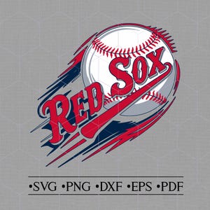 Red Sox baseboll Clipart, vintage sportdesign (digital nedladdning)