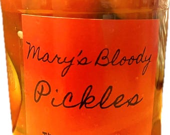 Mary's Bloody Pickles - 32oz of Just the Right Bold Flavor of Bloody Mary Pickles!