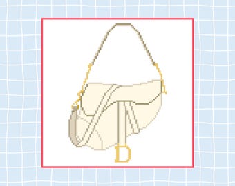 Designer Saddle Bag Needlepoint or Cross Stitch Digital Pattern (PDF)