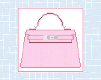 Pink Mini Designer Bag Needlepoint or Cross Stitch Digital Pattern (PDF)