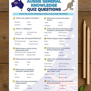 Cuestionario de conocimientos generales australianos: Juego de trivia sobre Australia (Descargar PDF)