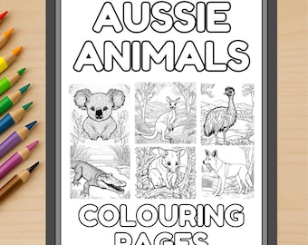 Aussie Animals Coloring Pages: Australian Wildlife Printable (Digital Download A4 Size)
