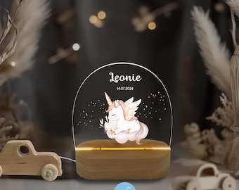 Acrylic night lamp, baby gift birth, christening gift, children's room, birthday gift, bedside lamp girl, unicorn night light