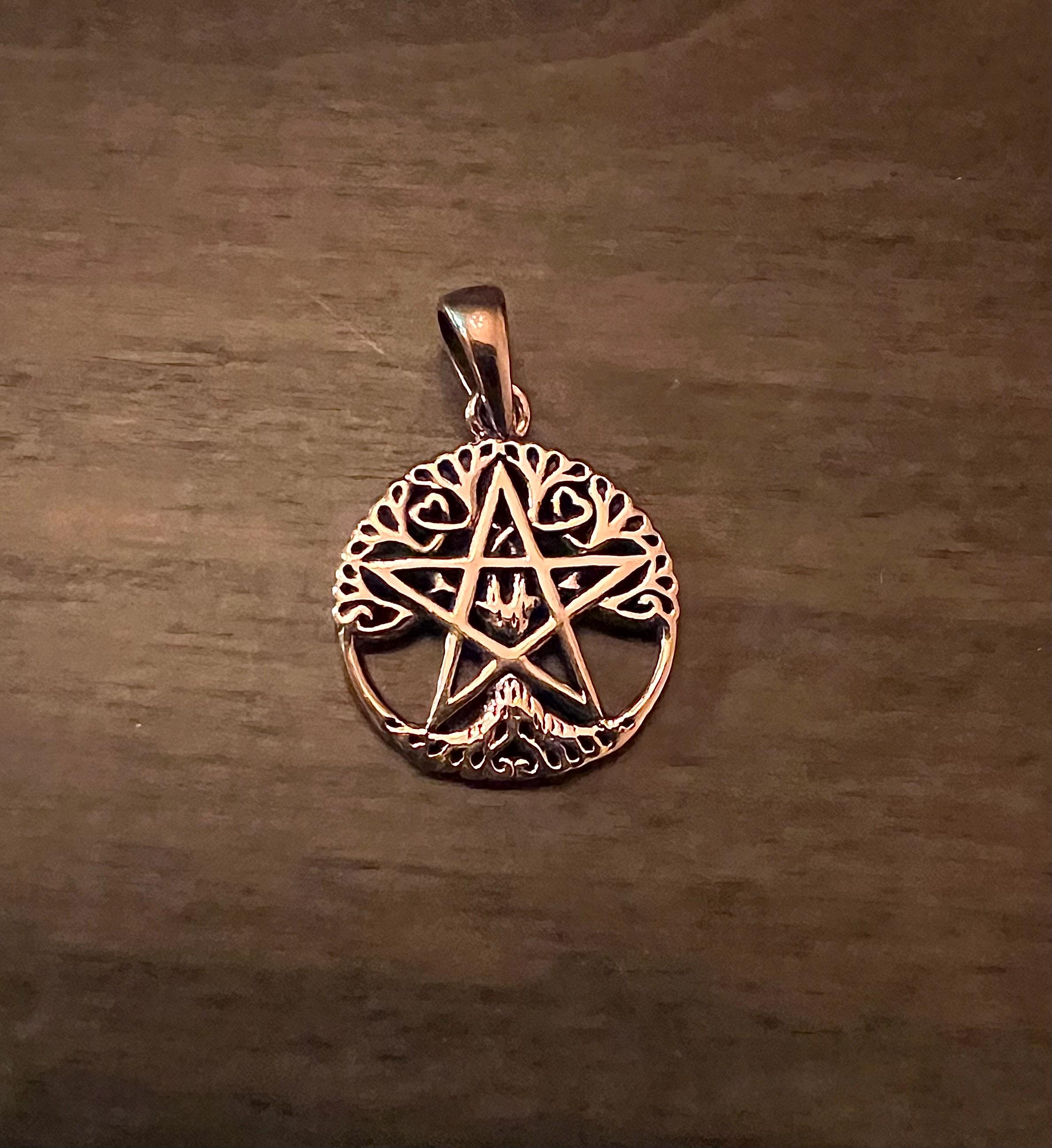 Vintage Copper Tree of Life Pentagram Pendant - Open Portal - Etsy