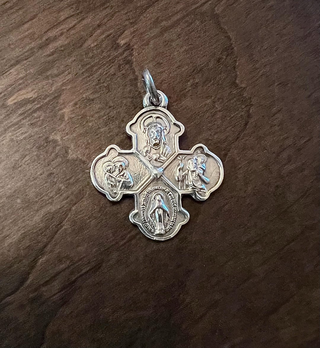 Vintage Sterling Silver Four-way Cross Medal ~ Blessed by A Priest - Etsy