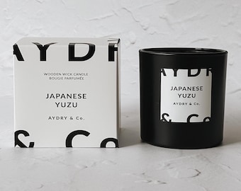 Vela japonesa de yuzu: cera de soja y coco, mecha de madera, 7 oz