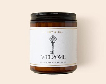 Welcome Candle New Homeowner Gift Candle Home Decor Gift Housewarming Gift Realtor Gift Hostess Gift Handmade Soy Candle Welcome Gift Ideas