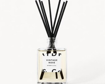 Rose Reed Diffuser, Vintage English Garden Home Fragrance with Amber, 5 fl oz