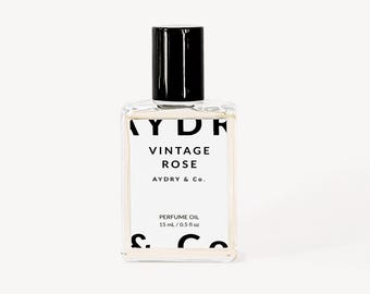 Rose Perfume Oil, Vintage Floral Roll On Fragrance for Travel, 15 ml