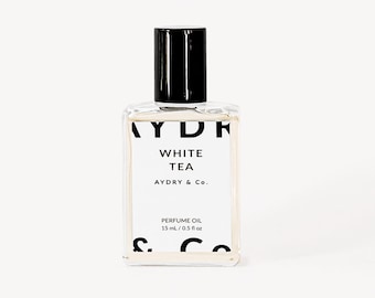White Tea Perfume Oil, Clean Roll On Fragrance for Travel, 15 ml
