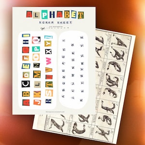 Alphabet Scrap Sheet - ransom letters printable, alphabet bundle, digital magazine cutout A-to-Z collage letters, alphabet scrapbook journal