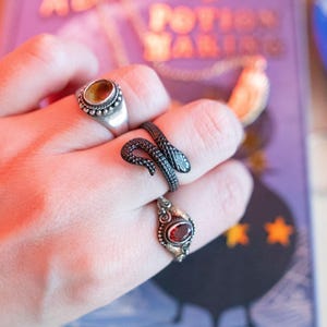 Adjustable Snake Ring – Mystical Gothic Jewelry in Stainless Steel – Witchy Style Gift Idea for Women