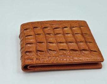 Brown Genuine Alligator Leather Wallet – Handmade Luxury Craftsmanship, Stylish & Durable – Perfect Gift for Him- W23