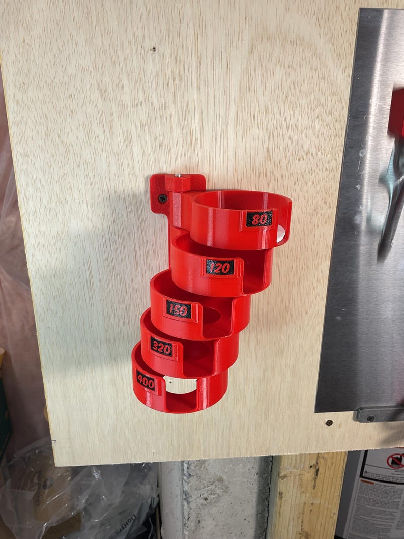 Swiveling 3" 5” OR 6" Sanding Disc Holders – Wall Mount Organizer 3D Printed image 7