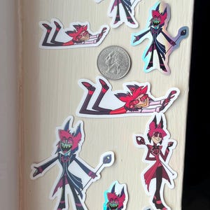 BUNDLE DEALS - Alastor Stickers Holographic or Vinyl: Neon Alastor, The Radio Demon 2-inch, 2.5-inch, 3-inch Varieties Hazbin Hotel Inspired