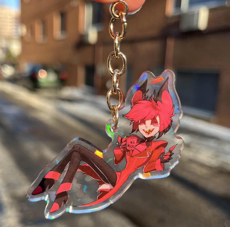 Hazbin Hotel Alastor Inspired Keychain: 