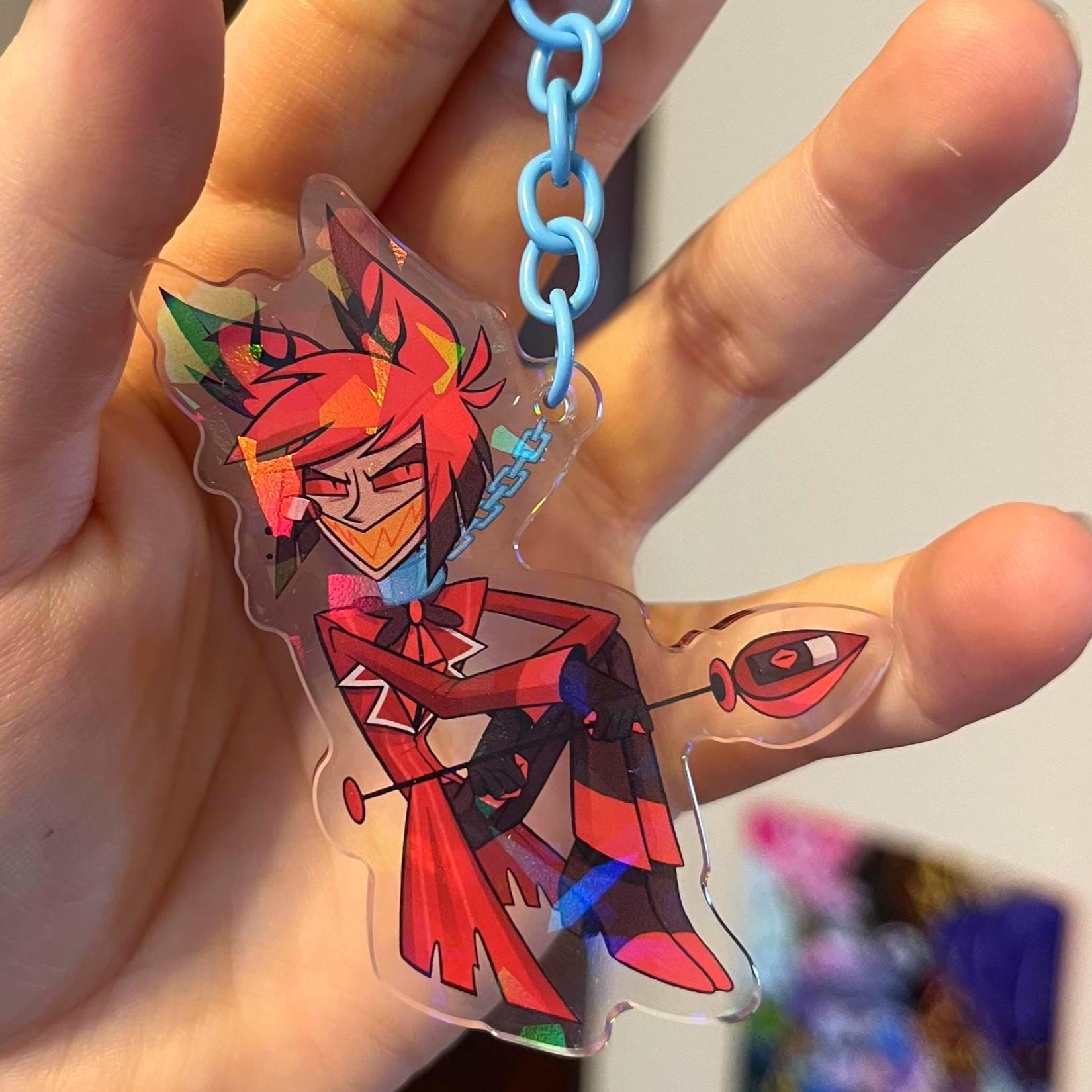 Radiostatic Keychain - Hazbin Hotel Alastor on a Leash: Holographic ...