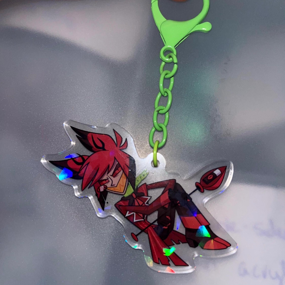SLIGHTLY FLAWED Hazbin Hotel Alastor Inspired on a Leash Keychain ...