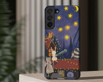 Stargazing Animals Phone Case, Night Sky Wallet Cover