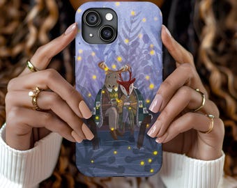 Firefly Lake Phone Case: Deer & Moose Couple, Valentine's Gift