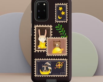Animals Night Sky Samsung Galaxy Case – Raccoon, Bear, Bunny