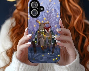 Handmade Firefly Lake iPhone Case: Deer & Moose Couple