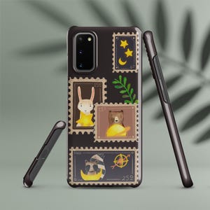 Animaux mignons sur carte postale Coque Samsung Galaxy, carte postale unique ciel nocturne, coque de téléphone, beau cadeau pour papa, S20 S21 S22 S23 S24 Plus Ultra