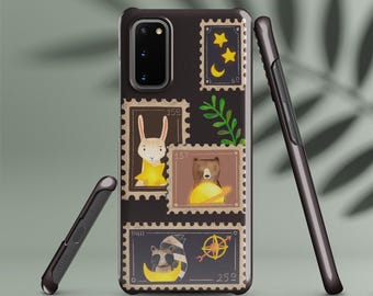 Animal Stamps Samsung Galaxy Phone Case, Night Sky Postcard Cover