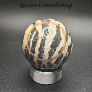 Stunning UNIQUE Zebra Jasper Sphere!
