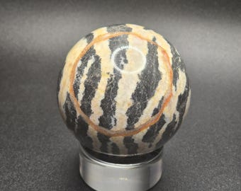 Stunning UNIQUE Zebra Jasper Sphere!