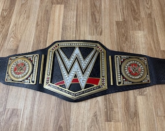 Custom Wrestling Championship Belt – Gold & Black Replica, Adult Size