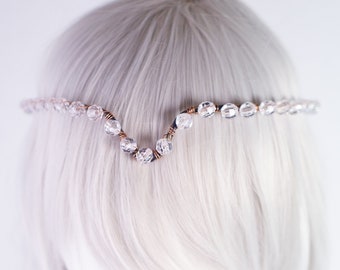 Sparkly clear brown beaded Circlet | Perfect accessory for long or short hair | Headband Circlet Tiara Crown | Unique jewelry | fantasy