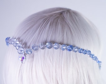 Faceted Sparkly Blue beaded Circlet | Perfect accessory for long or short hair | Headband Circlet Tiara Crown | Unique jewelry | mermaidcore