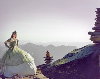 Custom Libra/Mount Rainier Ball Gown with Accessories | Mountain Fairytale Ball Gown | Fairie Costume | Fairy Cosplay | Parachute Dress