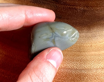 Natural Lightning Bolt Blue Jasper Palm Stone | 35 grams weight | Freeform Rounded | 175 Carats Soothing Palm Fit Fidget Polished Tumbled FF