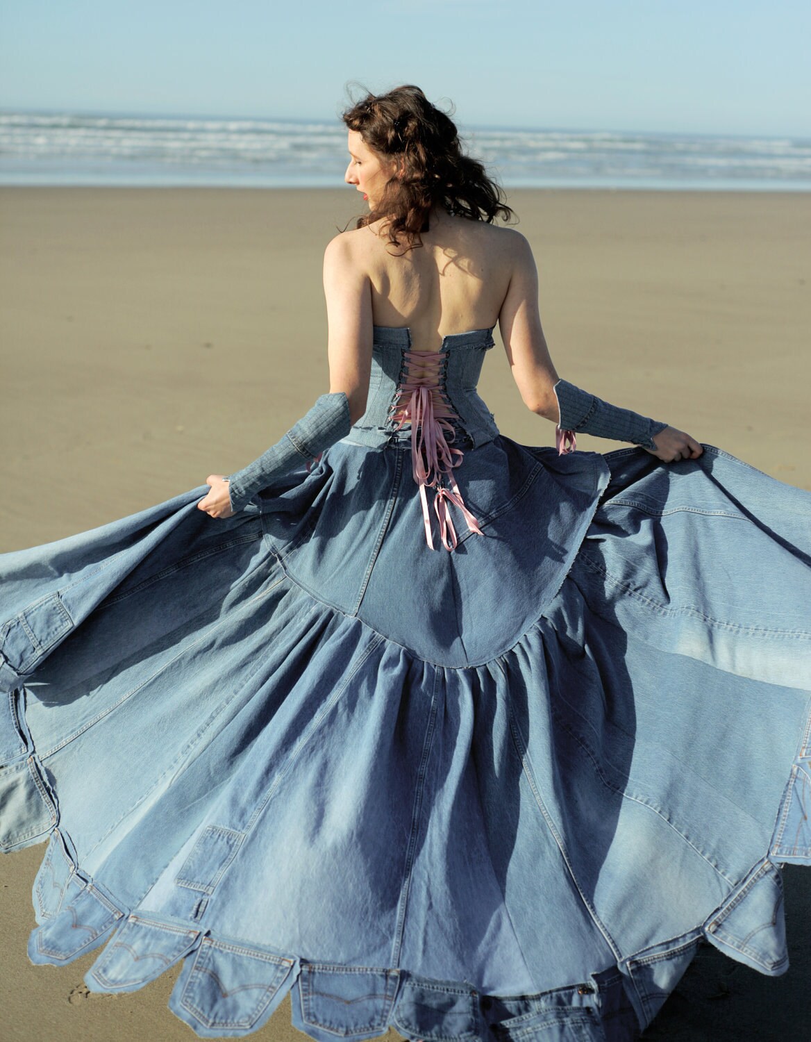 Custom Jean Denim Ballroom Gown ...