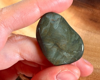 Natural Teal Green Blue Rhyolite Jasper Palm Stone | 15 grams weight | Freeform Rounded | 75 Carats | Soothing Fit Polished Tumbled FF