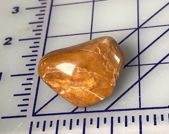 Natural Tan Yellow Brown Fancy Jasper Palm Stone | 45 grams weight | Freeform Rounded | 225 Carats | Soothing Fit Polished Tumbled FF