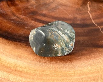 Natural Grey Green Jasper Palm Stone | 80 grams weight | Freeform Rounded | 400 Carats Soothing Palm Fit Natural Fidget Polished Tumbled FF