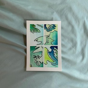 Abstract Watercolor and Ink 5” x 7” on paper