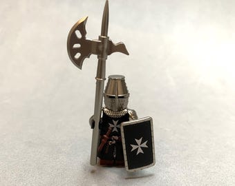 5 / 10 / 20 X Custom Knights Hospitaller with battle helmet building block figure