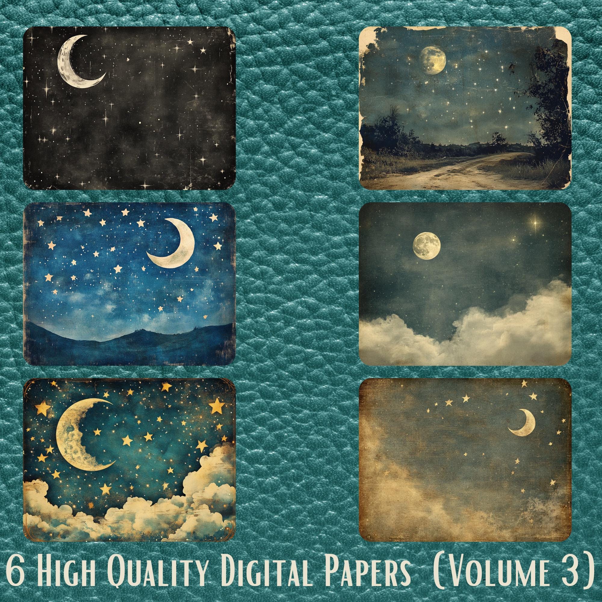 Night Sky Background Printable - Junk Journal Digital Paper - Celestial ...