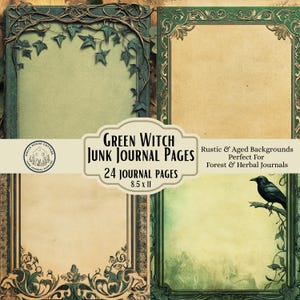 Ornate Digital Download Vintage Frame Botanical Design Craft Element Green Border Journal Decoration Paper Craft Vintage Style Antique Frame