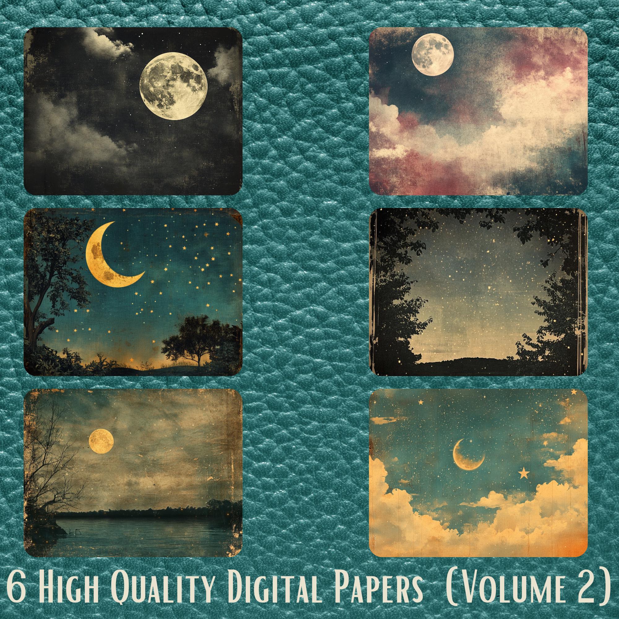 Night Sky Background Printable - Junk Journal Digital Paper - Celestial ...