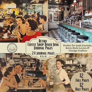Classic Americana Print Digital Download Diner Image Wall Decor Vintage Style Kitchen Art Black White Interior Photograph for Crafting Retro