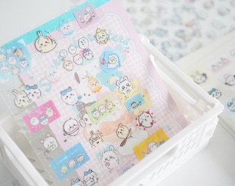 ChiiKawa #2 Friends Mini pegatinas lindas Usagi holográficas retro japonesas Manga Y2K pegatinas estéticas para diario, álbum de recortes, planificador, decoración