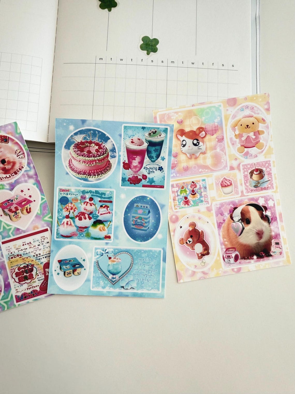 Set of 4 Y2k Objects & Baby Puppy Retro Mini Cutecore Sticker Sheets ...