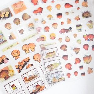 NOVOS adesivos Kogepan Burnt Bread Man holográficos retrô fofos japoneses mangá Y2K padaria mini adesivos para diário scrapbook planejador decoração
